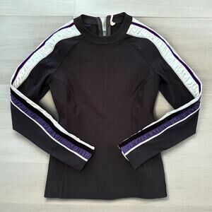 NO KA'OI Yoga & Life 1/4 Zip Black Purple Jacket Size 02